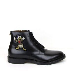 Gucci x Disney Men's Black Leather Ankle Boots